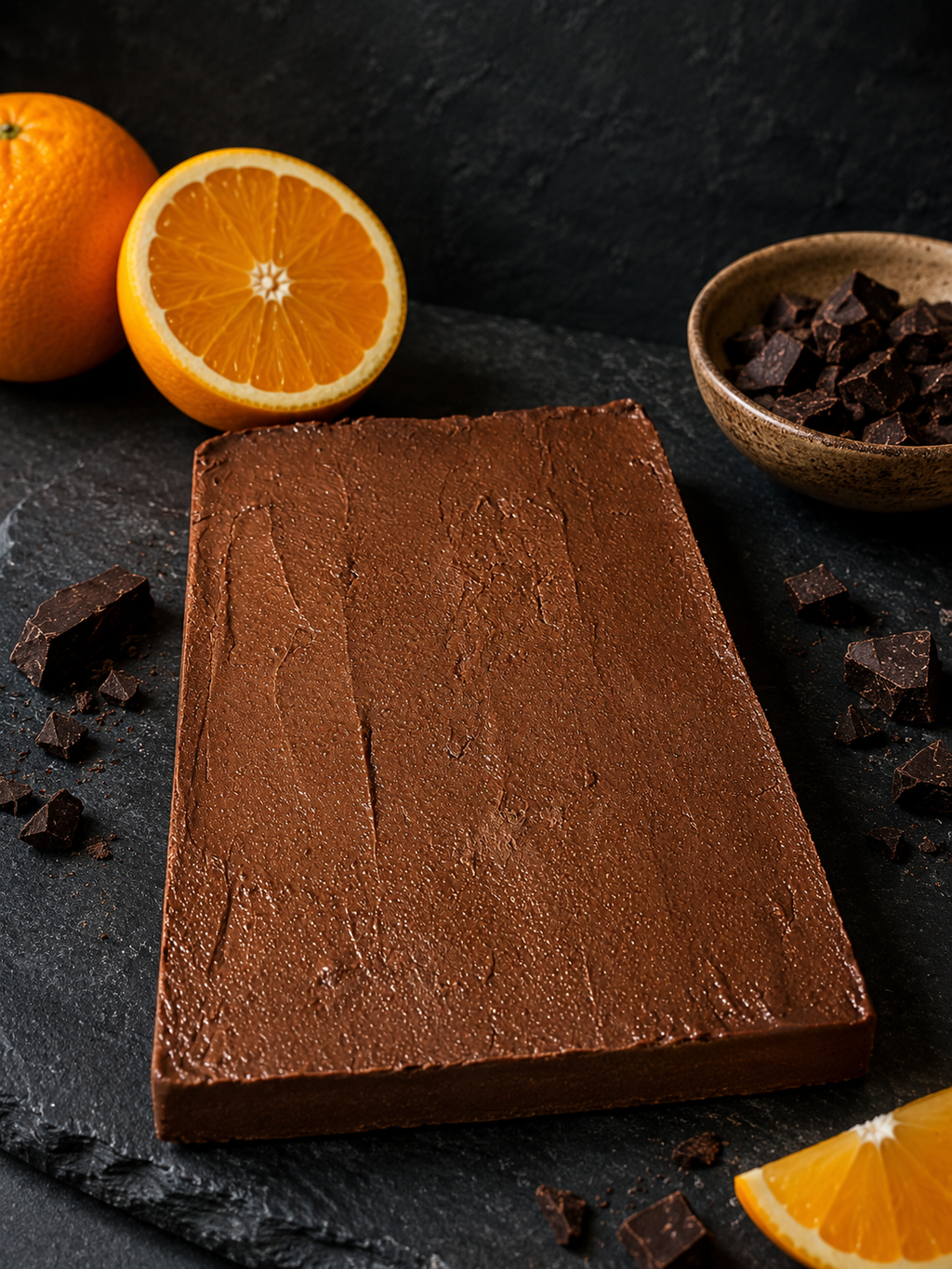 MIDNIGHT ORANGE DARK CHOC TRUFFLE SLAB